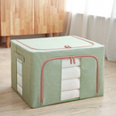 Foldable Storage Box Crushed Steel Frame Clothes Quilt Toys Organizer 24L-2