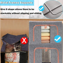 Foldable Storage Box Crushed Steel Frame Clothes Quilt Toys Organizer 60L  Random color-5