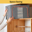 Foldable Storage Box Crushed Steel Frame Clothes Quilt Toys Organizer 60L Random color-8