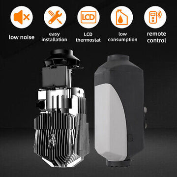 12V Diesel Heater 5KW Air Tank Remote Control LCD Thermostat Caravan Motorhome - 0