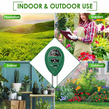 1x Soil PH Tester Water Moisture 3 in 1 Test Meter Kit For Garden Plant Testing - 0