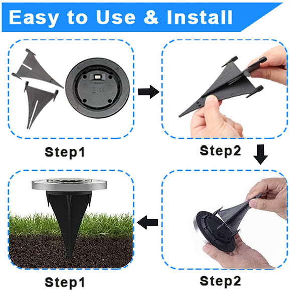 4pcs LED Solar Underground Light Waterproof Color Changing Garden Buried Lamp