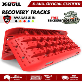 X-BULL KIT1 Recovery track Board Traction Sand trucks strap mounting 4x4 Sand Snow Car RED