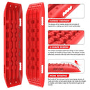 X-BULL KIT1 Recovery track Board Traction Sand trucks strap mounting 4x4 Sand Snow Car RED-4