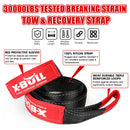 X-BULL 4X4 Recovery Kit Kinetic Recovery Rope Snatch Strap / 2PCS Recovery Tracks 4WD Gen3.0 Red-5