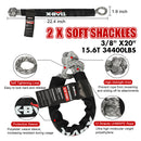 X-BULL 4X4 Recovery Kit Kinetic Recovery Rope Snatch Strap / 2PCS Recovery Tracks 4WD Gen3.0 Red-6