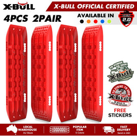 X-BULL Recovery tracks 10T Sand Mud Snow 2 pairs Offroad 4WD 4x4 2pc 91cm Gen 2.0 - red