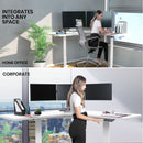 FORTIA 98W x 98W x 48D Dual-Motor 80kg Load Adjustable Electric Sit to Stand Up Corner Desk - White/White Frame-10