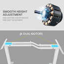 FORTIA 145W x 60D x 85D Dual-Motor 80kg Load Adjustable Sit-Stand Up L-Hand Sided Corner Desk - White/White Frame-6