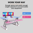 FORTIA Desk Riser 90cm Wide Adjustable Sit to Stand, for Dual Monitor, Keyboard, Laptop, White-7