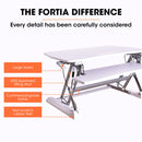 FORTIA Desk Riser 90cm Wide Adjustable Sit to Stand, for Dual Monitor, Keyboard, Laptop, White-8
