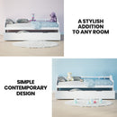 KINGSTON SLUMBER Wooden Single Sofa Bed Frame with Trundle Underbed - White-3