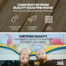 KINGSTON SLUMBER Single Bunk Bed Frame, Solid Pine 2-in-1 Modular Design, White-4