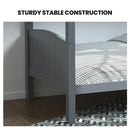 KINGSTON SLUMBER Single Bunk Bed Frame, Solid Pine 2-in-1 Modular Design Convert to 2 Single Beds, Grey-6