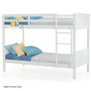 Kingston Slumber Single Bunk Bed Frame Solid Pine Wood Timber, Modular Design, White-1