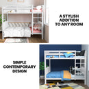 Kingston Slumber Single Bunk Bed Frame Solid Pine Wood Timber, Modular Design, White-2