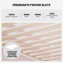 Kingston Slumber Wooden Kids Single Loft Bed Frame - Hiding Space Underneath with Interchangeable Pink and Blue Curtains-3