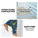 KINGSTON SLUMBER Wooden Kids Single Loft Bed Frame with Pull Out Desk, Storage Drawers, Cabinet - White-8