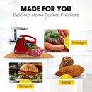 EUROCHEF Electric Meat Grinder, Stainless Steel Mincer Sausage Filler Kibbe Maker, Red-3