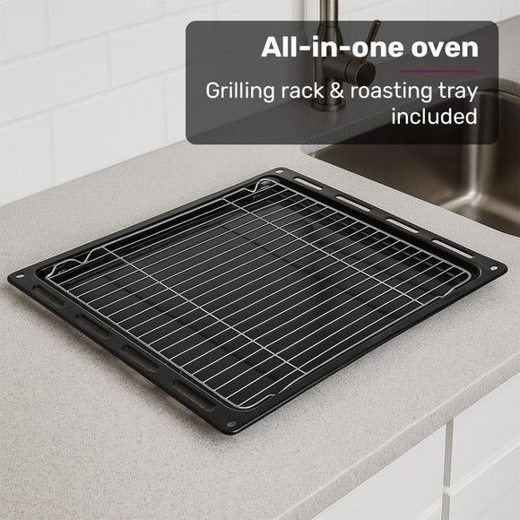 EuroChef 80L Oven Fan Forced Wall Built in Electric Stainless Steel