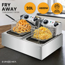 EuroChef Commercial Electric Deep Fryer Twin Frying Basket Chip Cooker Fry-9