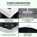 PlantCraft Galvanised Steel Garden Shed 2.58 x 2.07 x 2.02m, with 2 Sliding Doors, 4 Air Vents, Gable Roof, Floor Frame-7