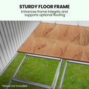 PlantCraft Galvanised Steel Garden Shed 2.58 x 2.07 x 2.02m, with 2 Sliding Doors, 4 Air Vents, Gable Roof, Floor Frame-8