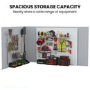 PlantCraft Galvanised Steel Garden Shed 2.58 x 2.07 x 2.02m, with 2 Sliding Doors, 4 Air Vents, Gable Roof, Floor Frame-9