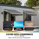 Shade Shield 2 x 1.5M Retractable Grey Folding Arm Awning, Powder Coated 6063 Aluminium, with Hand Crank, for Outdoor Patio-5