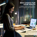 FORTIA Corner Standing Desk, 1730W x 1730W x 750D, 3 Motors, 120kg Load, Sit to Stand Up Electric Height Adjustable, Black/Black Frame-4