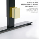 FORTIA Corner Standing Desk, 1730W x 1730W x 750D, 3 Motors, 120kg Load, Sit to Stand Up Electric Height Adjustable, Black/Black Frame-7