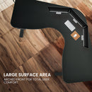 FORTIA Corner Standing Desk, 1730W x 1730W x 750D, 3 Motors, 120kg Load, Sit to Stand Up Electric Height Adjustable, Black/Black Frame-8