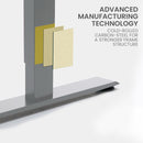 Fortia Corner Standing Desk, 1730W x 1730W x 750D, 3 Motors, 120kg Load, Sit to Stand Up Electric Height Adjustable, Black/Silver Frame-7