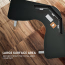 Fortia Corner Standing Desk, 1730W x 1730W x 750D, 3 Motors, 120kg Load, Sit to Stand Up Electric Height Adjustable, Black/Silver Frame-8