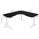 Fortia Corner Standing Desk, 1730W x 1730W x 750D, 3 Motors, 120kg Load, Sit to Stand Up Electric Height Adjustable, Black/White Frame-2