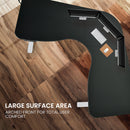 Fortia Corner Standing Desk, 1730W x 1730W x 750D, 3 Motors, 120kg Load, Sit to Stand Up Electric Height Adjustable, Black/White Frame-8