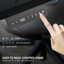 Fortia Corner Standing Desk, 1730W x 1730W x 750D, 3 Motors, 120kg Load, Sit to Stand Up Electric Height Adjustable, Black/White Frame-9