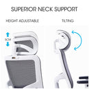 FORTIA Ergonomic Office Desk Chair, Coolmesh Fabric, Headrest, Adjustable Lumbar Support, Armrests and Recline, Dark Grey Mesh/White Frame-5