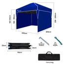 RED TRACK 3x3m Ultra Compact Folding Gazebo, Walls, Carry bag, Portable Outdoor Popup Marquee for Camping Beach, Navy Blue-2