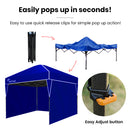 RED TRACK 3x3m Ultra Compact Folding Gazebo, Walls, Carry bag, Portable Outdoor Popup Marquee for Camping Beach, Navy Blue-5