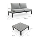 FORTIA 4 pc Outdoor Furniture Setting, 4 Seater Lounge, Chairs and Side Tables, for Outdoors Garden Patio-2