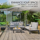 FORTIA 4 pc Outdoor Furniture Setting, 4 Seater Lounge, Chairs and Side Tables, for Outdoors Garden Patio-5