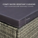 LONDON RATTAN 4 Seater Modular Outdoor Lounge Sofa Setting, Grey-4