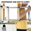 Bullet 4m Folding Aluminium Multipurpose Ladder, w/ Workshelf Platform, Spring Assisted Rapid Safety Lock Adjusters-9