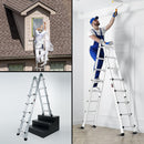 Bullet 5.1m Folding Aluminium Multipurpose Ladder, w/ Workshelf Platform, Spring Assisted Rapid Safety Lock Adjusters-10