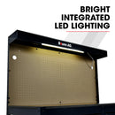 BAUMR-AG Steel Garage Workbench with LED Lights Pegboard Tool Storage Work Bench Workshop Table-9