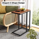 EKKIO C-Shaped End Table with Anti Slip Base (Walnut)-4