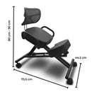 EKKIO Adjustable Ergonomic Office Kneeling Chair with Backrest (Black)-8