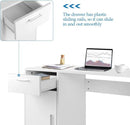 EKKIO Office Computer Desk with 1 Drawer (White)-6