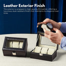 GOMINIMO 3 Slot Watch Display Box PU Leather Black-4
